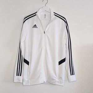 Adidas Men's Team Utility Full zip Climalite Jacket White /Black 15-16Y US XL.